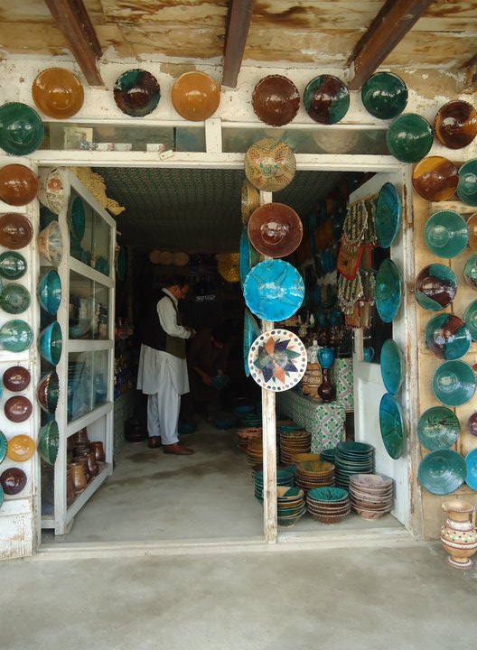 Pottery store in Istalif, Afghanistan