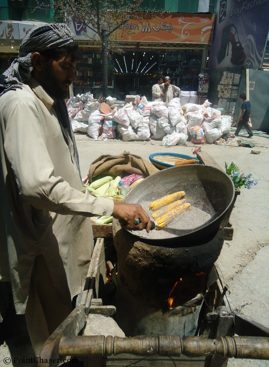 Corn Vendor in Lesse Maryam, Kabul