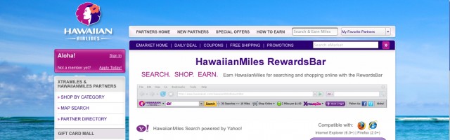 Earn free airline tickets to Hawaii with the Hawaiian Airlines toolbar