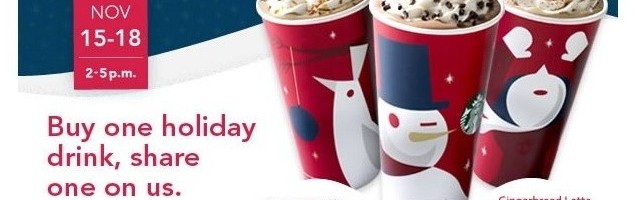 Starbucks Buy One Share One Promo: November 15-18
