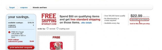 Target Friends & Fans Promo: Spend $50, Get a $10 Gift Card