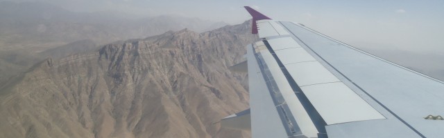 Safi Airways flying over Afghanistan's Mountains