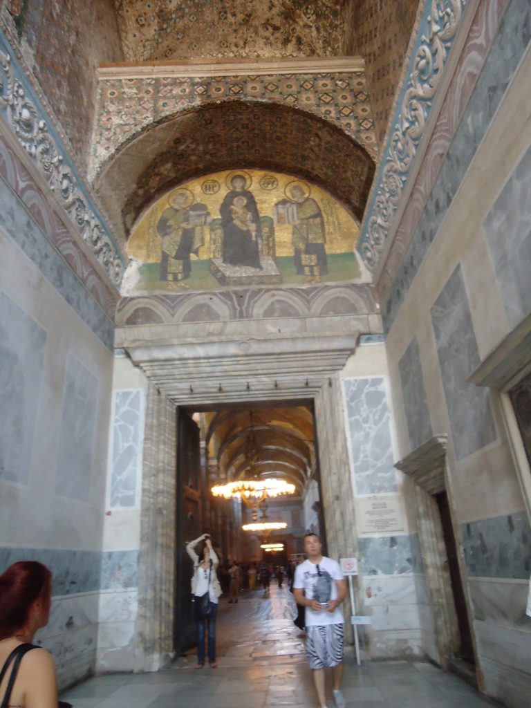 Hagia Sophia Southwestern Entrance Mosaic of Jesus, Mary, Justinian I, and Constantine I