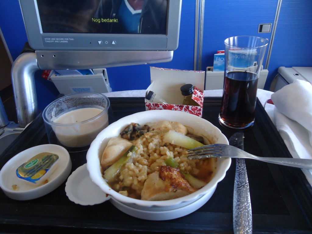 KLM Business Class Meal Fillet of Chicken in Tarragon Gravy