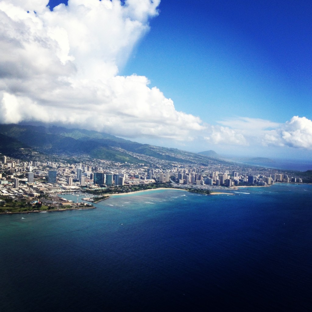 Aerial view of Waikiki Beach Honolulu Hawaii