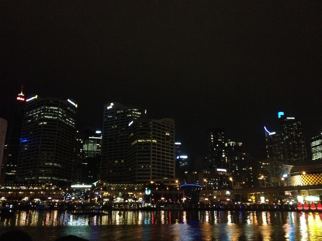 Darling Harbour Sydney Australia at Night on Christmas Eve