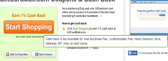 Visa Gift Cards Cash Back Extrabux