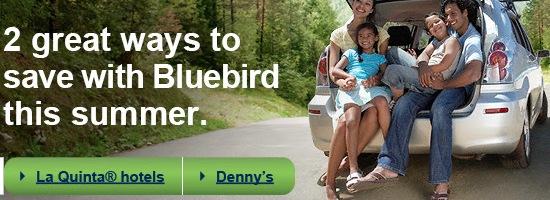 Discounts available to Amex Bluebird cardholders