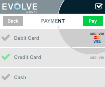Evolve Money Accepts Credit Cards