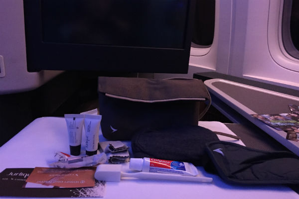 Amenity Kit: Cathay Pacific Business Class SFO - HKG