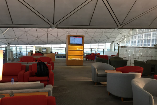 Plenty of seating at the Dragonair Business Class Lounge, Hong Kong Airport