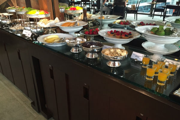 Evening spread at the Grand Club Lounge