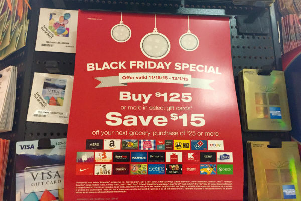 $15 off when you buy $125 worth of gift cards at Safeway
