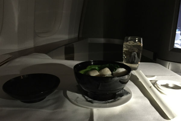 Cathay Pacific First Class Fish Ball Soup