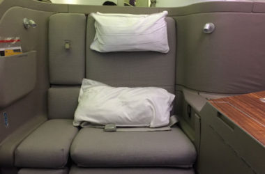 Cathay Pacific first class seat flight 872 from Hong Kong to San Francisco
