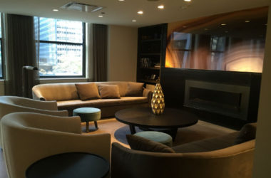Seating area at the Hyatt Centric Chicago's Corner Lounge