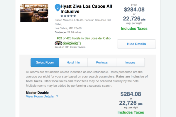 Ultimate Rewards Travel Hyatt Ziva Los Cabos Cheap Rates
