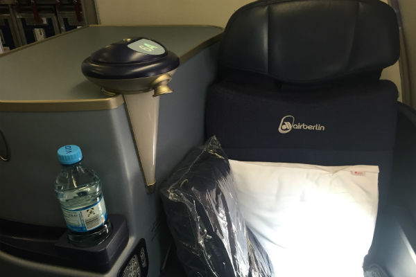 New AirBerlin Business Class Seat A330 SFO to DUS