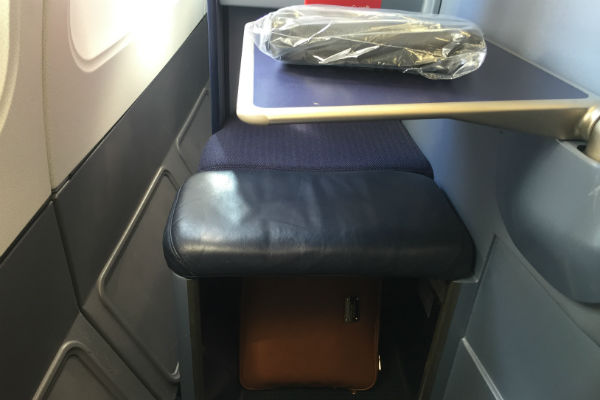 AirBerlin Business Class Footrest Storage Area A330 San Francisco to Dusseldorf