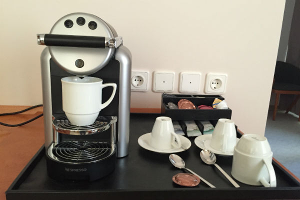 Nespresso Machine in the Junior Suite at Hilton Munich Airport Hotel