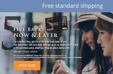 5 Percent Back Visa Deal on GiftCardMall