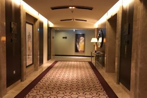 Hallway and elevators at Conrad Dubai Hotel