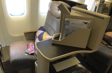Etihad Airways Business Class Seat 1K on the 777-200 San Francisco to Abu Dhabi