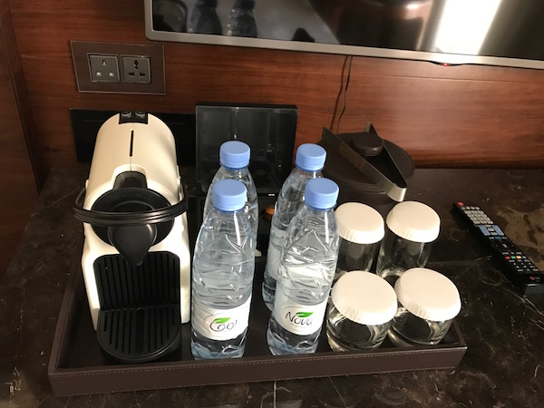 Conrad Makkah Suite Nespresso Machine and Bottled Water Hotel Review