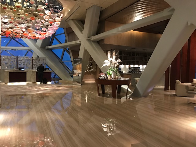 Stunning lobby of the Hyatt Abu Dhabi