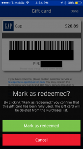 United MileagePlus X App Gift Card Redeemed