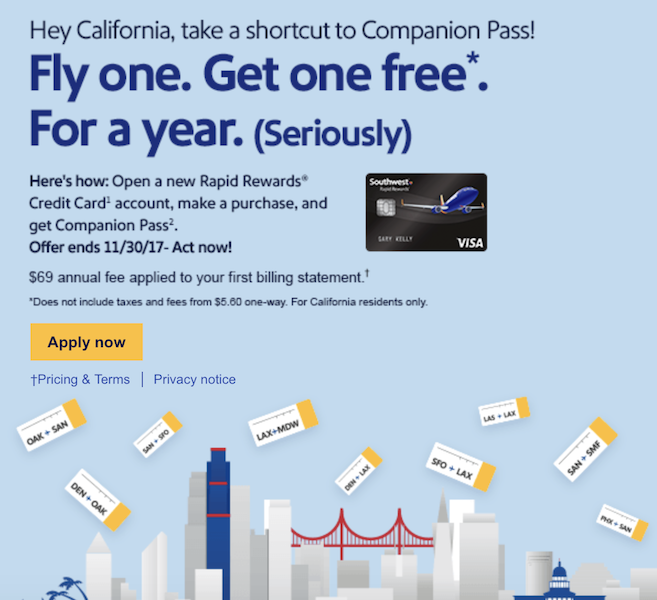 Earn the Southwest Companion Pass After a Single Credit Card Purchase!