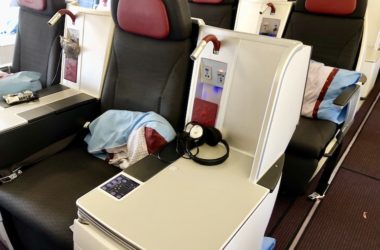 Austrian Business Class seat LAX - VIE