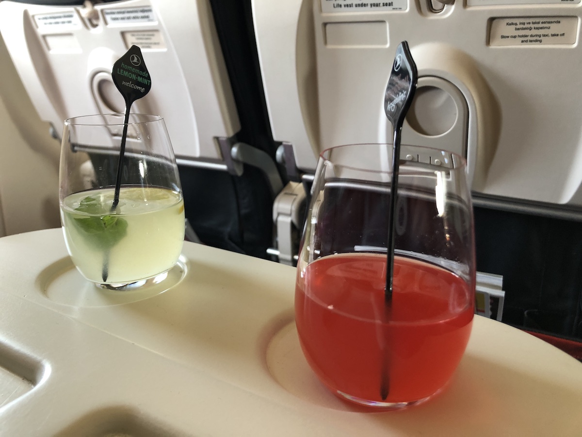 Turkish Airlines Business Class Review welcome drinks VIE - IST