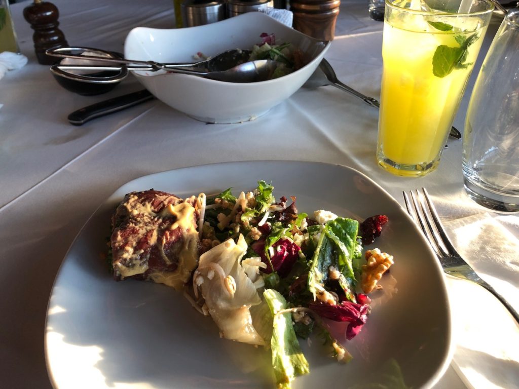 Lemonade and salad at Nusret Steakhouse Istanbul