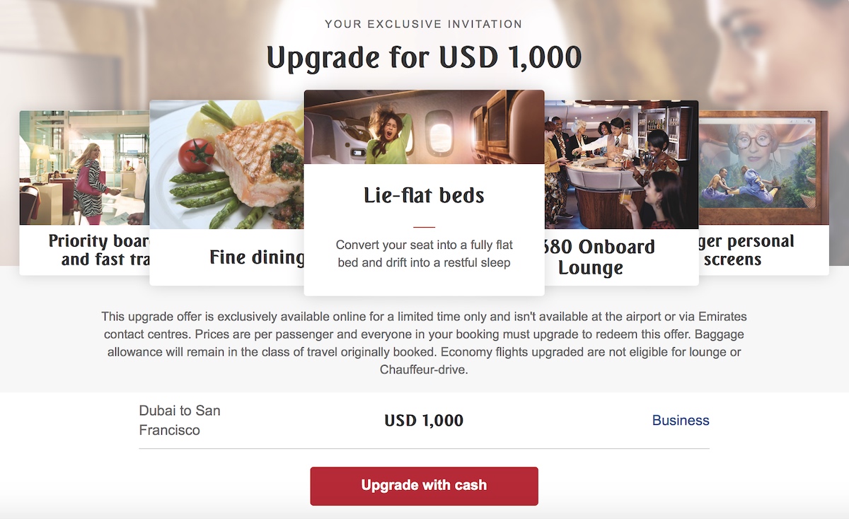 Would you pay $1,000 to upgrade to Emirates business class?