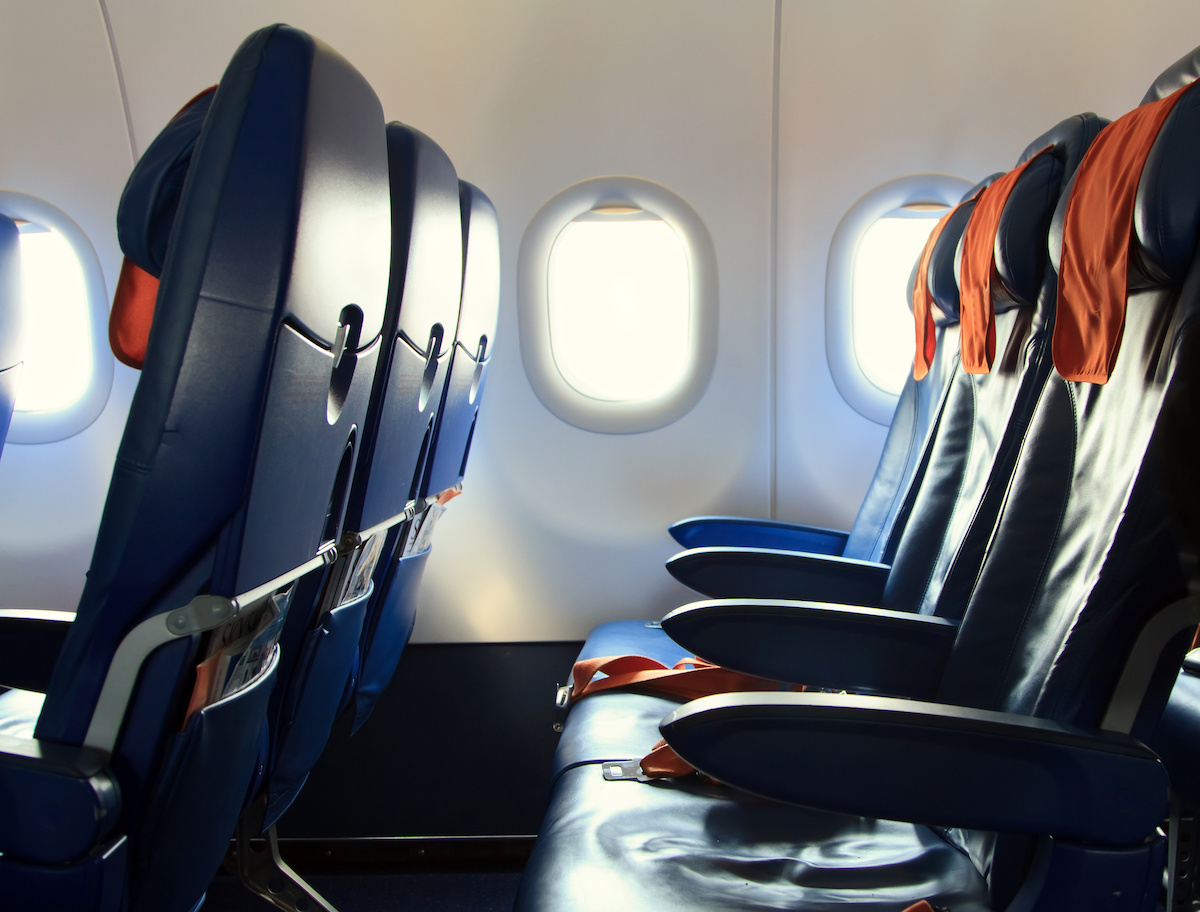 Economy class airplane seats