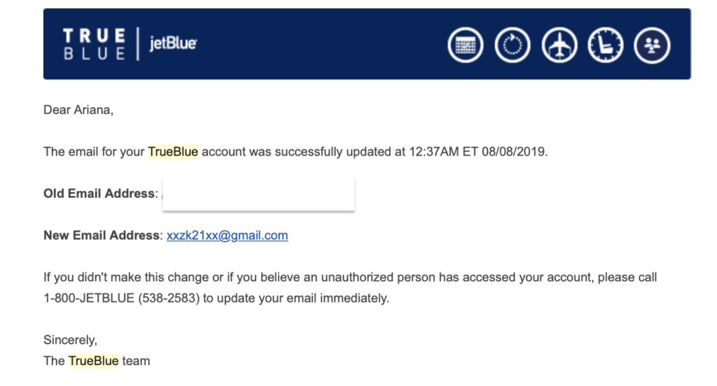 JetBlue account hacked