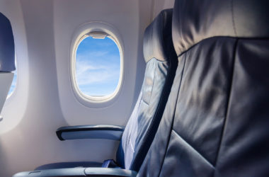 Airplane economy class seat