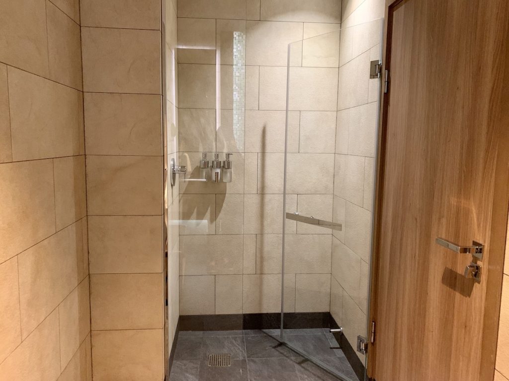 Etihad business class lounge bathroom showers